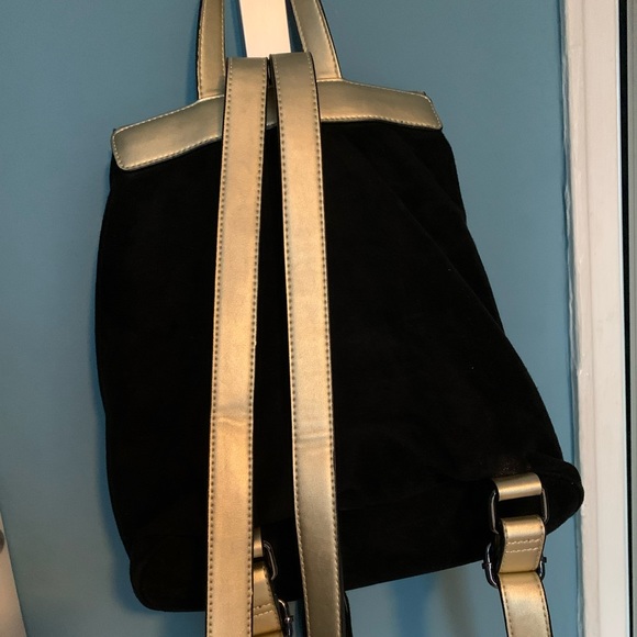 Black Suede Backpack - Picture 3 of 4